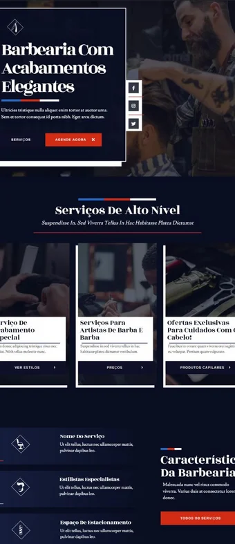 Site conceito para barbearia