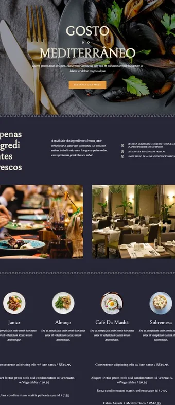 Site conceito para restaurante
