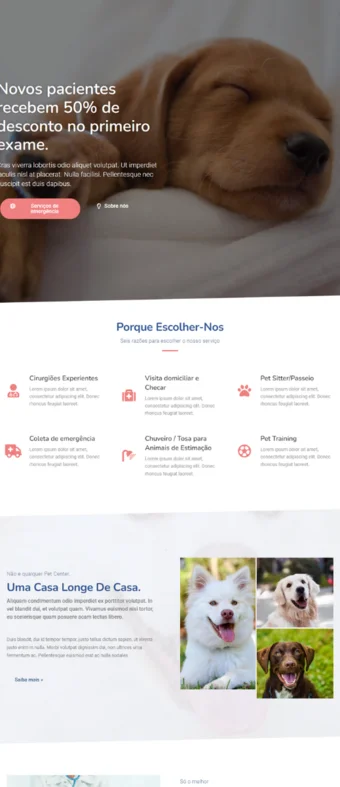 Site conceito para clínica veterinária